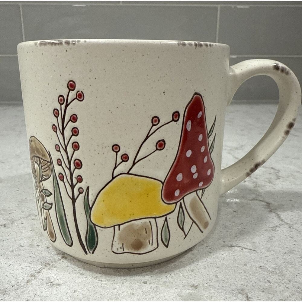 MOREL VALLEY MUSHROOM Spectrum Designz 18oz Stackable Mug Retro Colors NEW